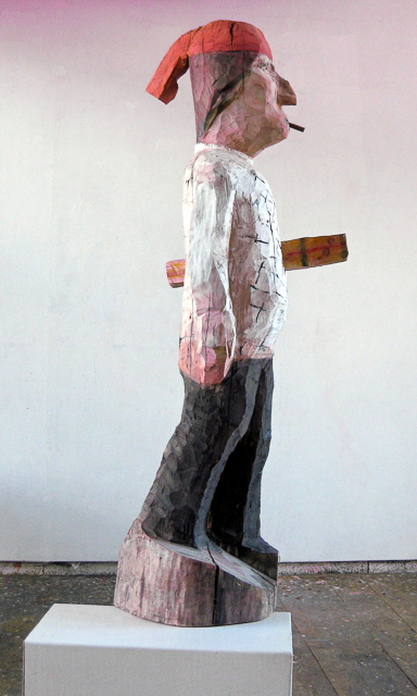 Gratulant, Holz, 160 x 55 x 42 cm, 2009